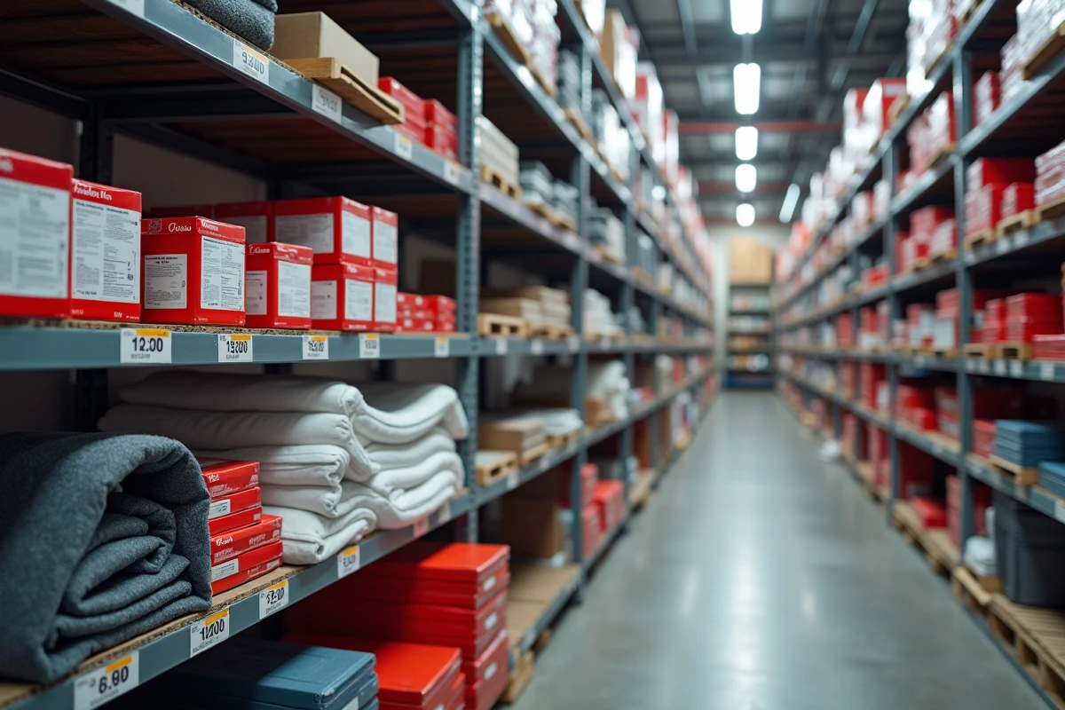 Rayon de magasin bricolage présentant les accessoires indispensables pour la pose de fenêtres de toit Velux