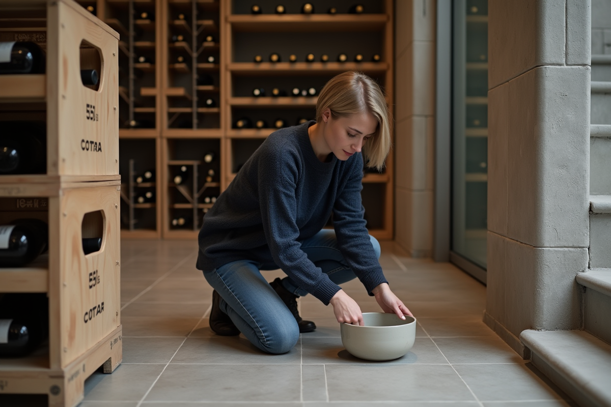 Jeune femme remplissant un bol d